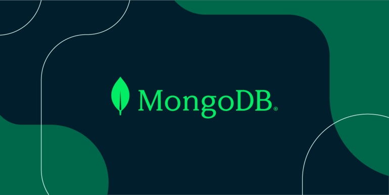MongoDB logo on a grey-green background